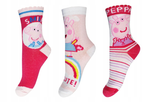 Skarpetki Świnka Peppa 3 pak 27/30 Skarpetki Świnka Peppa 3 pak 27/30